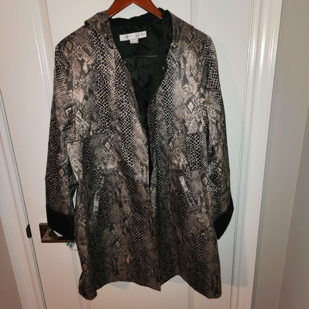 Larry Levine Snake Print RainCoat